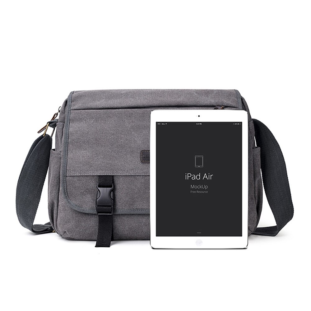 Heren grote messenger schoudertas vintage canvas aktetas crossbody dagtas satchel aktetas voor school/zakelijk/vrouwen/mannen