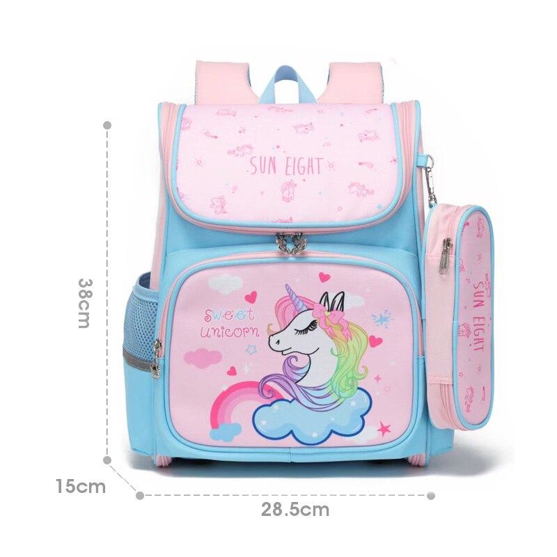 SUN otto Unicorn Girl School Bags borsa per libri ortopedica per bambini spazio in Nylon impermeabile 3D: New