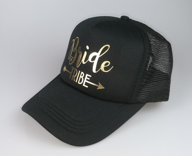 C &Ampere; Fung BRAUT Stamm trucker hüte Bachelorette Hysterese Kappe Team Braut Neon- Gold knapp Pfeil Gittergewebe Baseball Hütte kappen: Stamm Schwarz 1