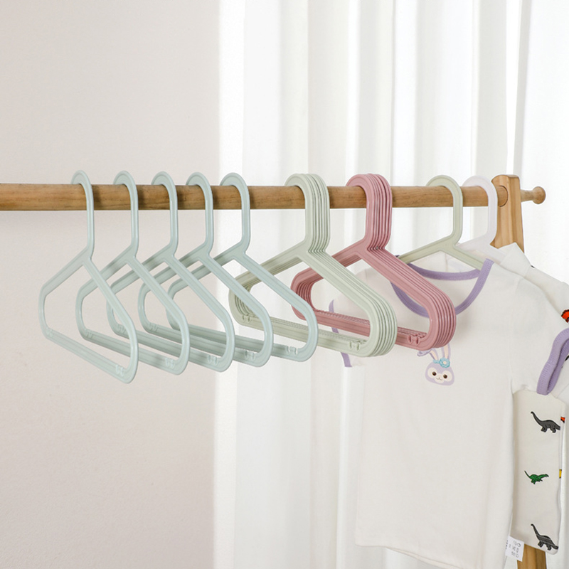 10 stks Draagbare Kinderen Jassen Opslag Hanger Closet Organizer Baby Hangers Display Hangers Kinderkleding Plastic Hanger Rekken