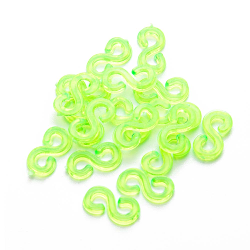 500 Uds S Clips gancho conectores de plástico recargas para DIY encanto telar banda de goma pulsera joyería suministros accesorios: Gris claro