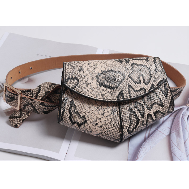 Fanny Pack Vrouwen Riem Tas Serpentine Vintage Taille Zakken Meisje Mode Bum Pouch Telefoon Lederen Borst Packss LW0808: Gold