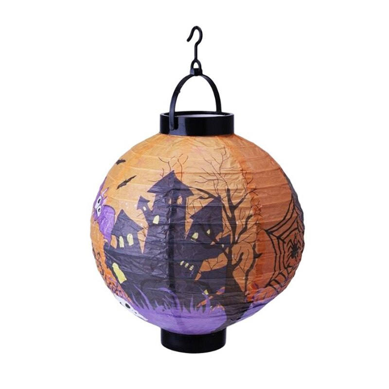 Halloween Decorations Paper Lanterns with LED Light for Halloween Party Supplies Halloween Party Favor: F