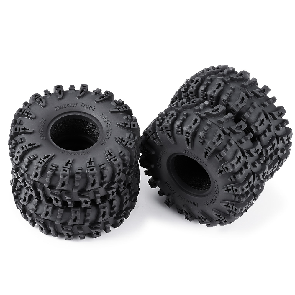 AXSPEED 4 pièces 1.3 "pneus en caoutchouc, 1.1 pouces pneus de roue de Terrain de boue pour 1/18 1/24 Micro chenille TRX4M Axial SCX24 FMS FCX24 pièces