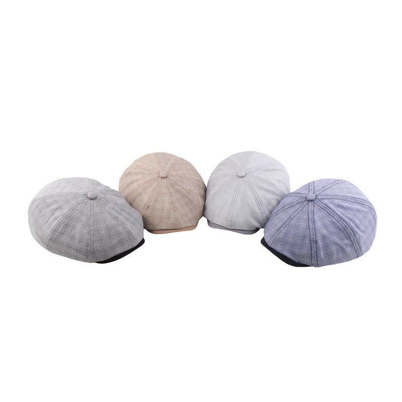 Mens Berets Spring and Summer Peaky Blinder Men Lattice Men's Cotton Stitching Octagonal Cap Beret Homme Man Hat Men Cap