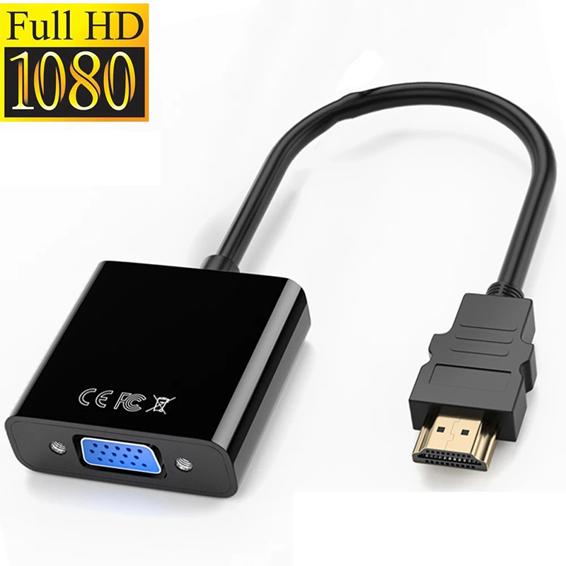 HD 1080P HDMI-compatibel naar VGA-adapter Digitaal analoog HDMI-compatibel mannelijk naar vrouwelijk VGA-kabelconverter voor pc-laptops Tablet