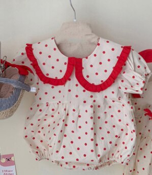MILANCEL Baby kleidung große sisiter und wenig schwester bodys nette große schwester kleid Polka Punkt Kleinkind mädchen bodysuit: rot bodysuit / 24M