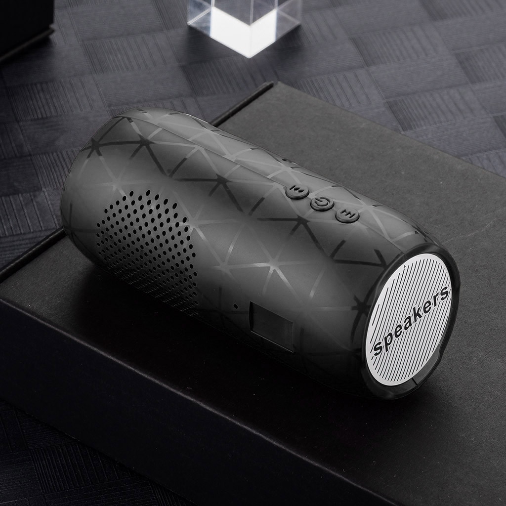 Bluetooth højttaler bærbar udendørs højttaler trådløs mini kolonne 6w stereo musik surround support fm til smartphone  pc 20 j 25: Sort