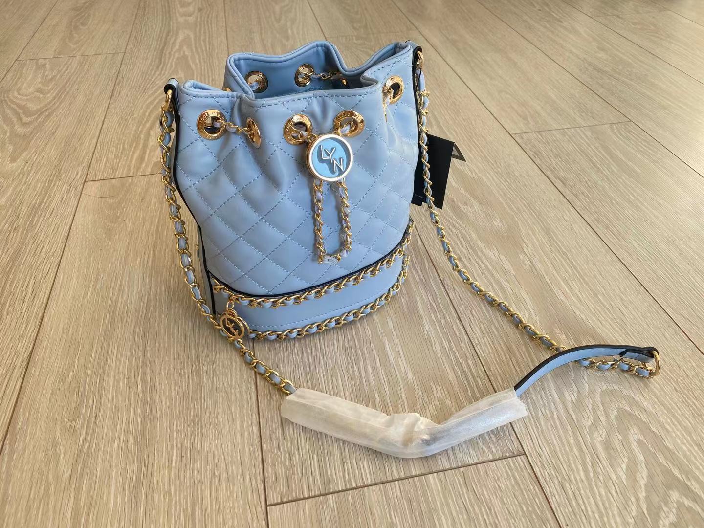 Lyn neue linie gitter kette dekorative Eimer Tasche Umhängetasche: Blau