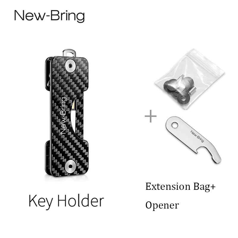 NewBring – porte-clé intelligent G2 en Fiber de carbone, porte-clé de voiture, collecteur d&#39;anneau, organisateur de clé de poche EDC intelligent: Key Holder with E O