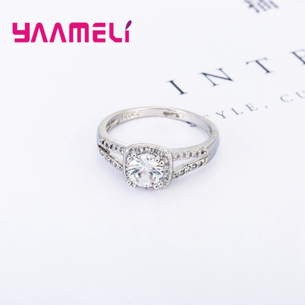 Klassieke AAA Zircon Engagement Rings 925 Sterling Zilveren Ring Voor Vrouwen Bruiloft Sieraden