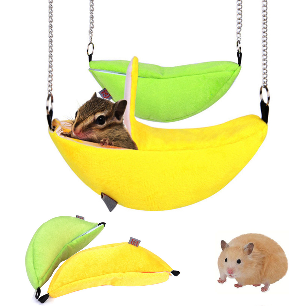 Nido de hámsteres para colgar en la casa, jaula con Hamaca, nido para dormir, cama para mascota, Hamster para rata, juguete, jaula, columpio para mascota, de plátano para animales pequeños