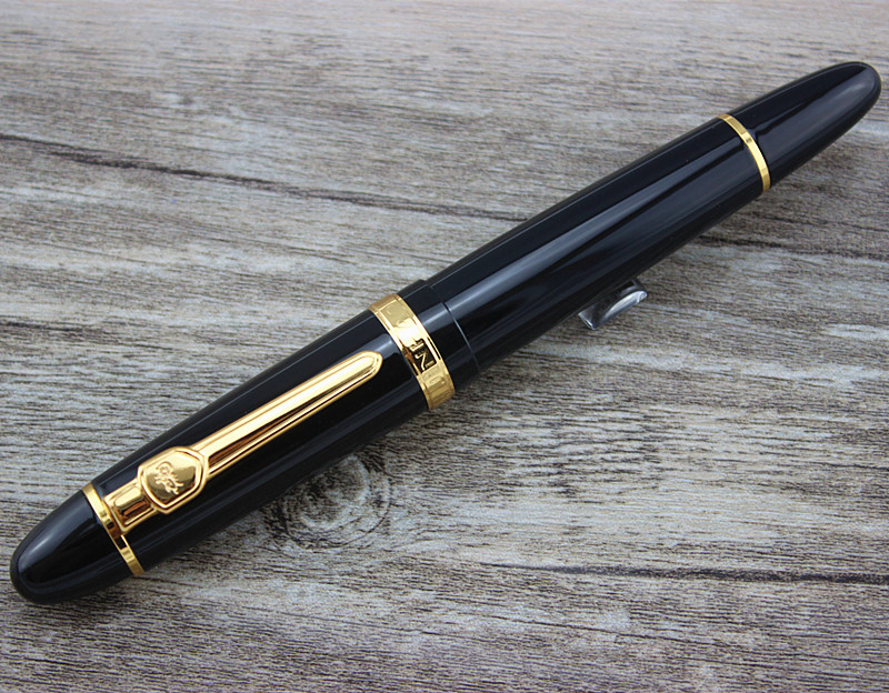 Jinhao 159 Blac Rollerball Pen Heavy Big Pen (Gold Trim)