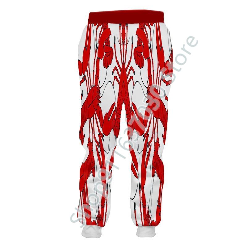 Pantalones con estampado 3D de langosta roja para hombre y mujer, ropa informal estilo Hip Hop, de chándal, para correr,