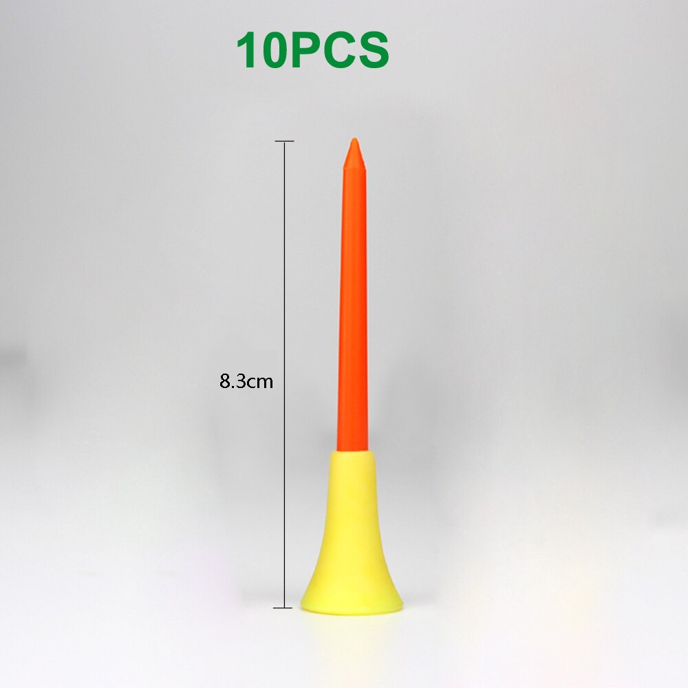 Juego de 10 unids/set de tachuelas de pelota de Golf, accesorios de asiento de bola de plástico, soporte de clavos para ayuda de entrenamiento de golfista: 83mm