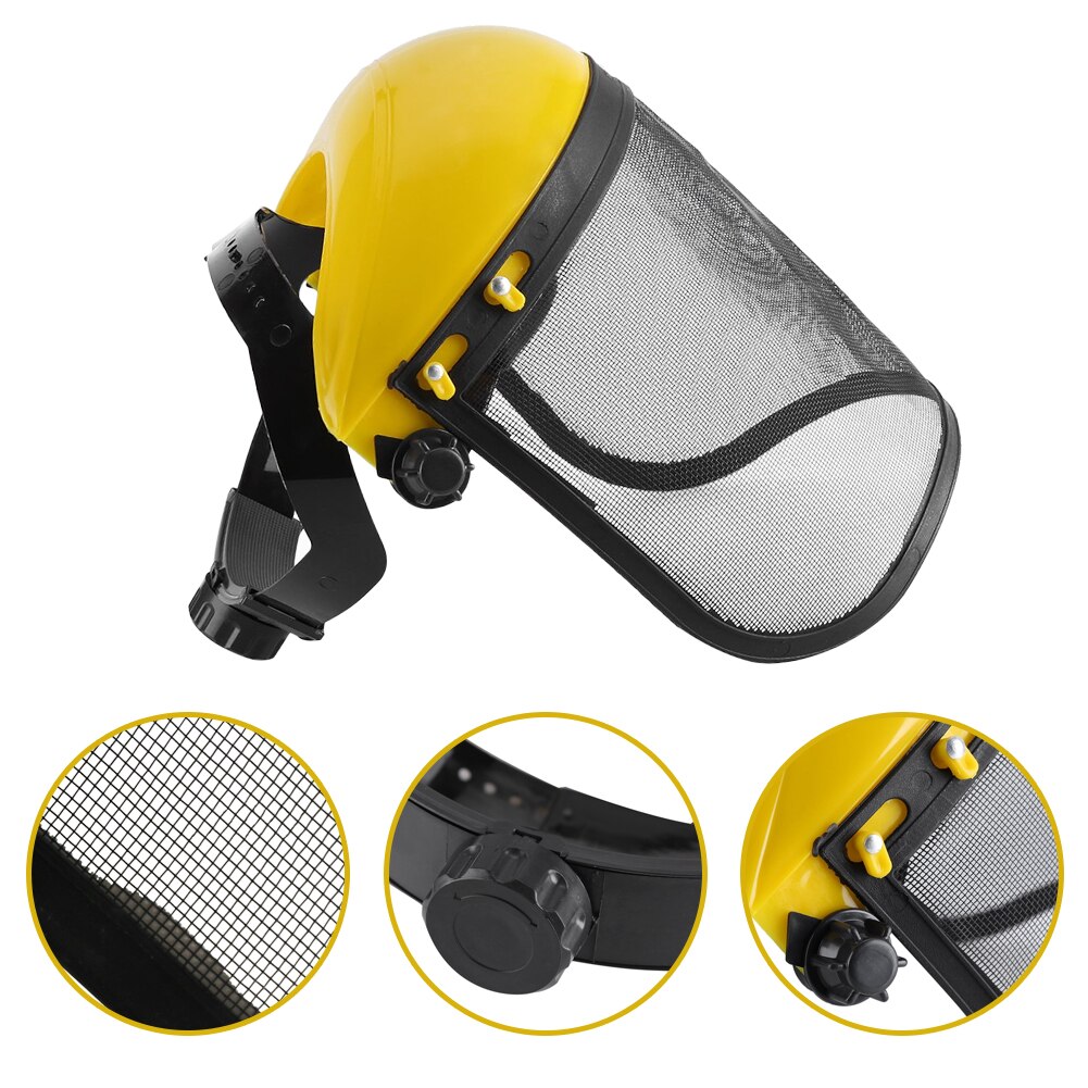 Industrial Safety Full Face Shield Wide Visor Clear Screen Anti-shock Face Screen Or Adjustable Steel Mesh Sports Safety Helmet