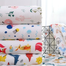 Nyfødte baby krybbe tæpper baby badehåndklæde tegneserie bomuldstæppe sengetøj dyne indpakning lille barn sengetøj 110*110cm ymm 012