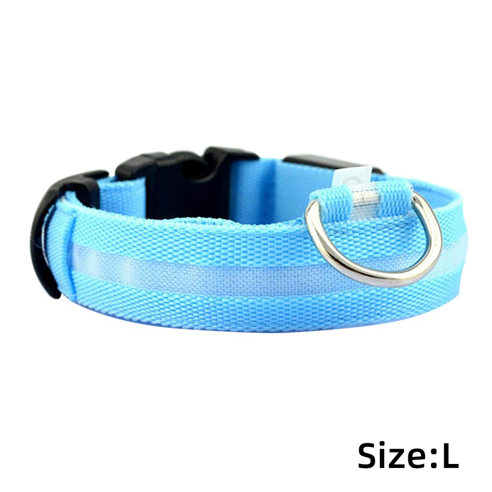 Led collier de chien Anti-perte Accident de voiture éviter collier collier pour chiens chiots chien chats colliers lumineux fournitures pour animaux de compagnie: Bleu / S