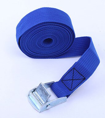 Auto Spanning Touw Tie Down Strap Sterke Ratchet Riem Bagage Tas Lading Sjorren Met Metalen Gesp Sleepkabel Spanner 5M * 25Mm: Blue