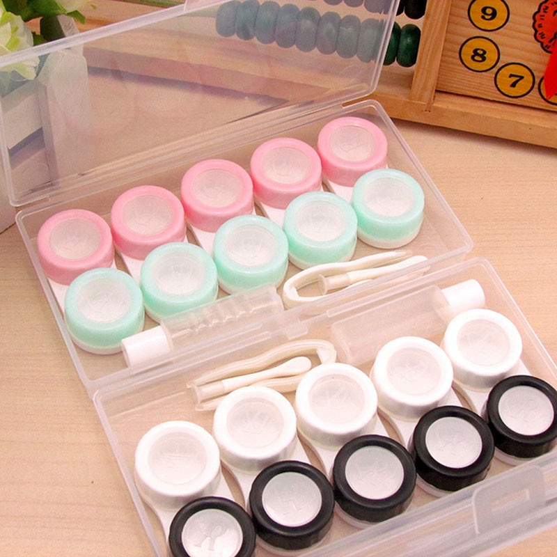 5 Pairs Contact Lens Case Eye Contact Lens Box Vrouwen Reizen Contactlenzen Case Lekvrij Container Lenzen Doos Voor Weergave doos