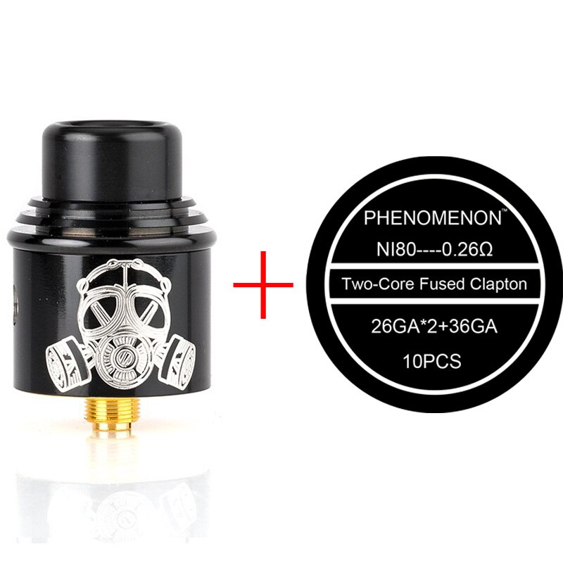 Apocalypse RDA 24mm Rebuildable Dripping Atomizer with BF PIN Atomizador for Squonk Mod Apocalypse GEN 2 RDA: black with Two core