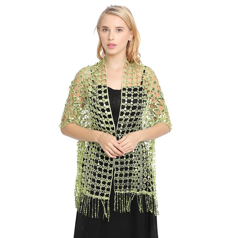 Aftonklänningar sjalar & omslag kvinnor paljetter glitter halsduk bröllop cape brudtärna brudklänning sjal foulard femme dam sjalar: 6