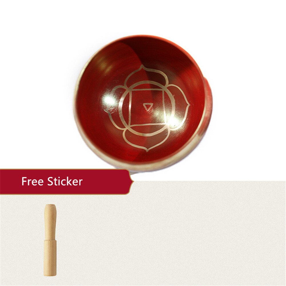 Jeu de 7 bols chantants tibétains, en cuivre du népal, fait à la main, Yoga, méditation, chant, Chakra, coloré, carillon d&#39;oreille: 1pc type 4