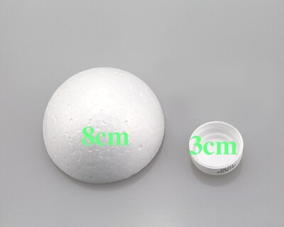 2-30cm de diamètre blanc demi rond solide polystyrène polystyrène polystyrène mousse boules pour enfants/enfants bricolage à la main/matériaux de décoration: 8cm 6pcs