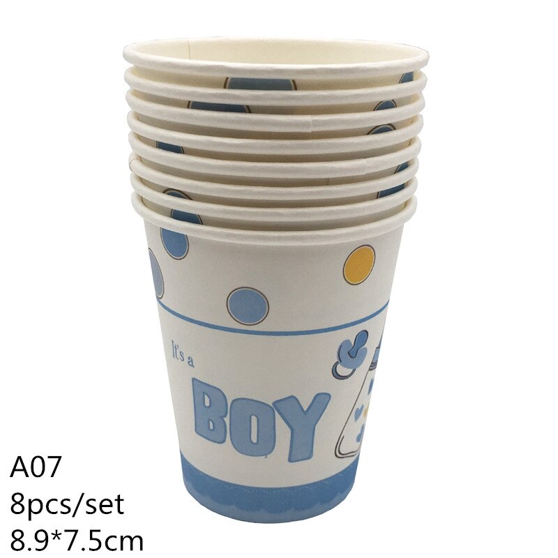 1Set Gender Reveal Napkin Cup Tablecloth Boy girl Balloon Kids baby Shower Birthday Birthday Favor Decoration Supplies: A09