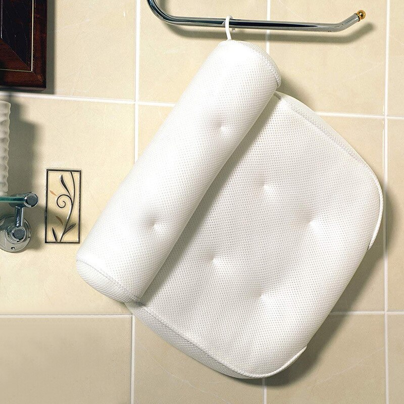 3D Mesh Spa Antislip Cushioned Bad Spa Kussen Bad Head Rest Kussen Met Zuignappen Voor Hals en Terug Badkamer Supply