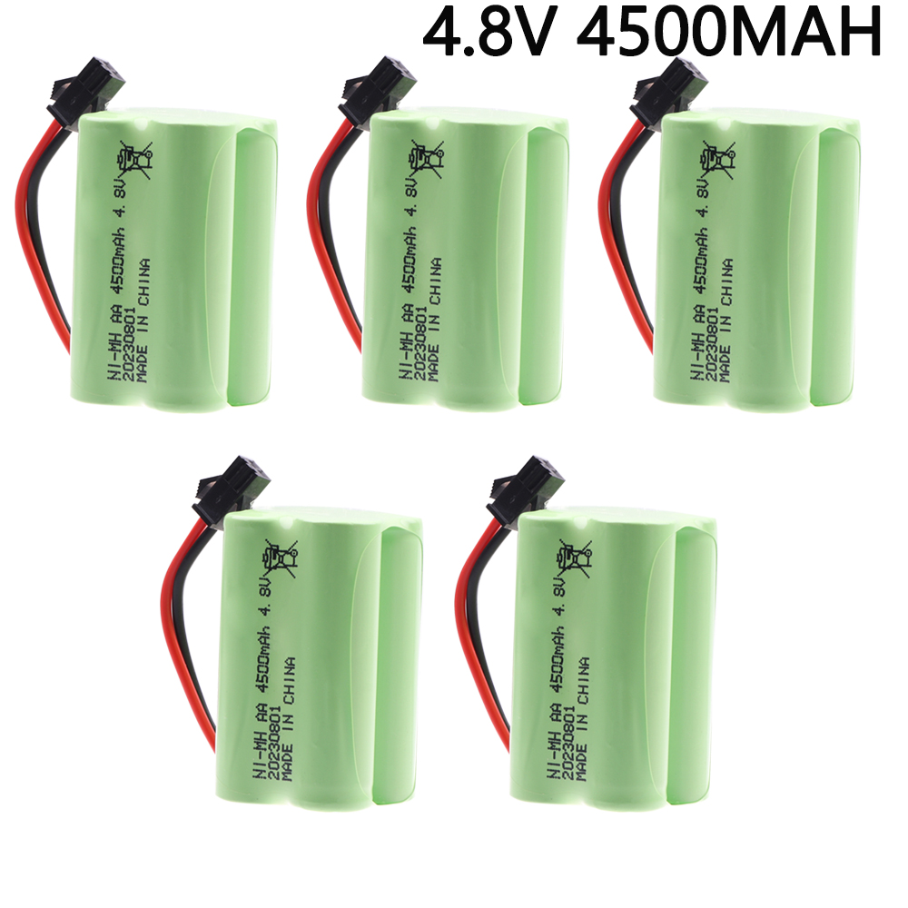 Batería NiMH de 4,8 V y 4500mah para juguetes a control remoto, batería recargable de 4 x AA, para coches, tanques, Robots, barcos, pistolas, 4,8 V y 3000MAH: Azul