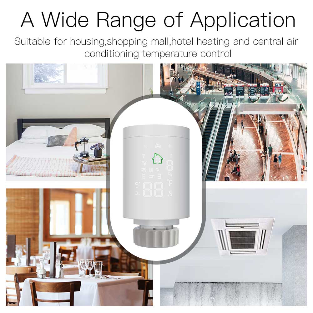 ZigBee3.0 Smart TRV Radiator Actuator Thermostatic Radiator Valve Temperature Controller APP Remote Control 52x 90mm