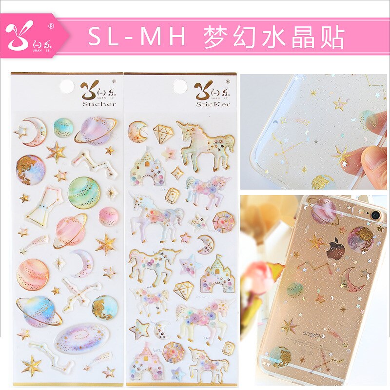 Pegasus Unicorn Castle Label Stickers Set Decorative Stationery Craft Stickers Scrapbooking DIY Diary Album Stick Label