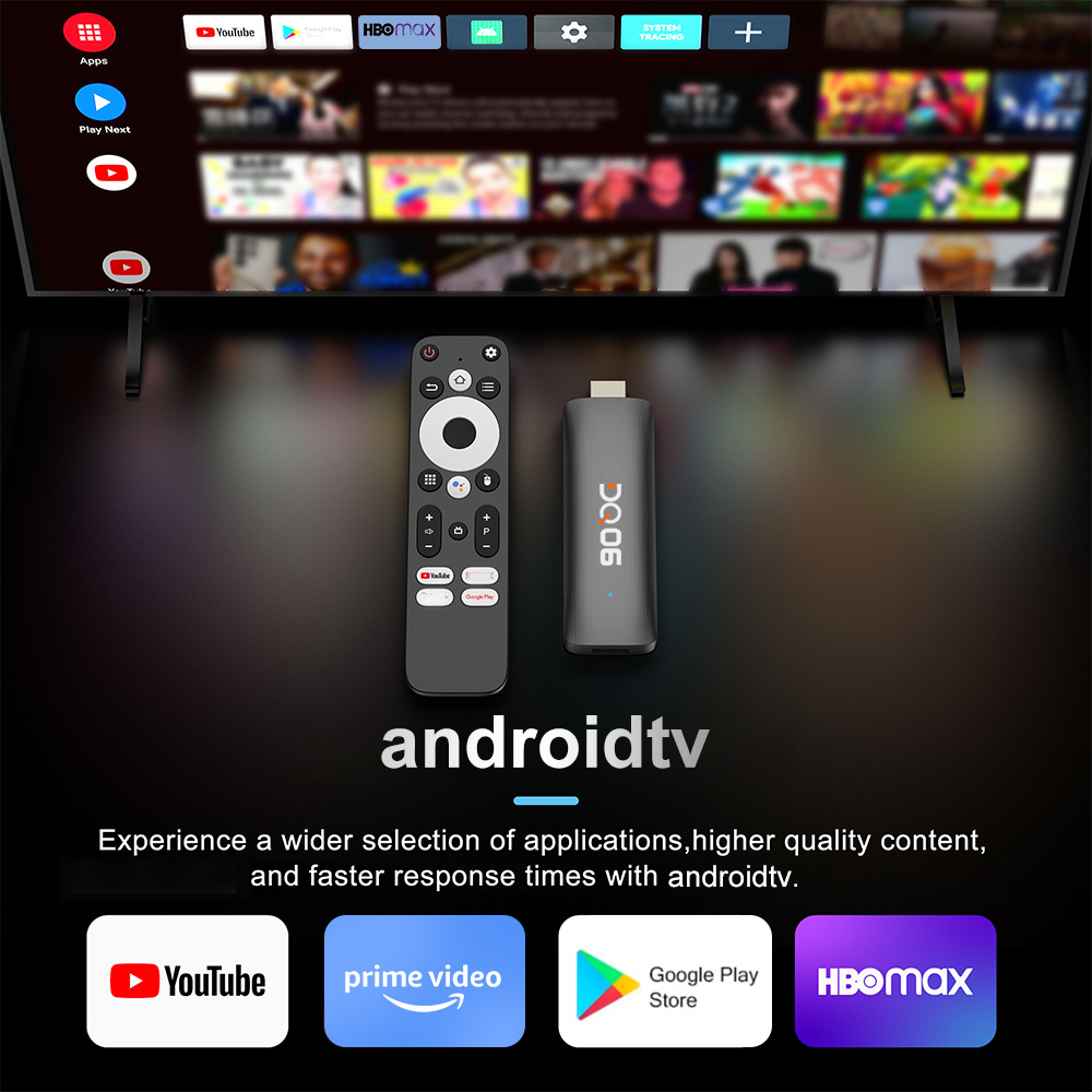 DQ06 ATV Mini TV Stick Android 12 Allwinner H618 Quad Core 8K Video 4K@60fps Wifi6 BT5.0 Build in BT Voice Android 12.0 TV BOX