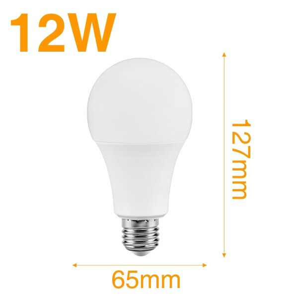 Capteur de lumière à ampoule blanche pour ampoules d'éclairage d'intérieur, capteur sonore E27 LED, LED, 7/9W, 12W, 110/220V: 12W White