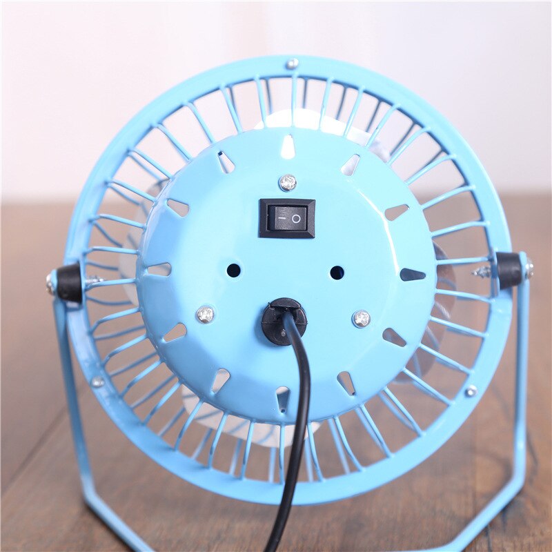 Draagbare Mini Ventilator Aluminium Blad Laste USB Smeedijzeren Fan Kantoor Computer USB Mini Elektrische Ventilator