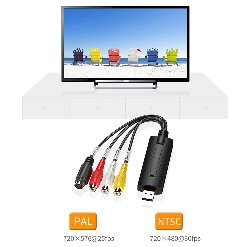 USB 2.0 Audio TV Video VHS to PC DVD VCR 1080P Converter Camera Video Capture Card Adapter For Recording VCR with Digtal Driver