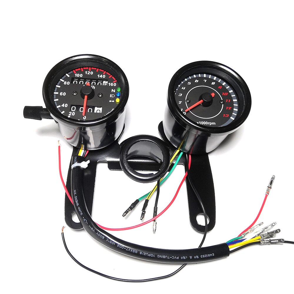 Velocímetro LED para motocicleta, accesorios para motocicleta, odómetro con retroiluminación cafe racer, tacómetro de instrumentos para moto, panel de calibre para scooter