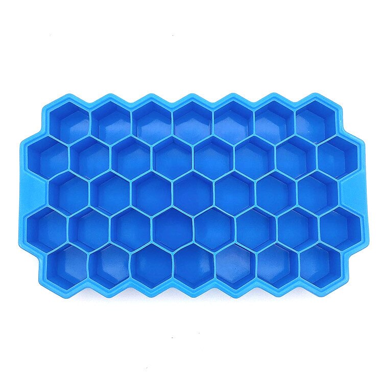Silicone Honeycomb Ice Cube Tray Ice Cube Mold Food Grade Cavity Flexible Ice Molds Whiskey Cocktail Ice Maker: Blue