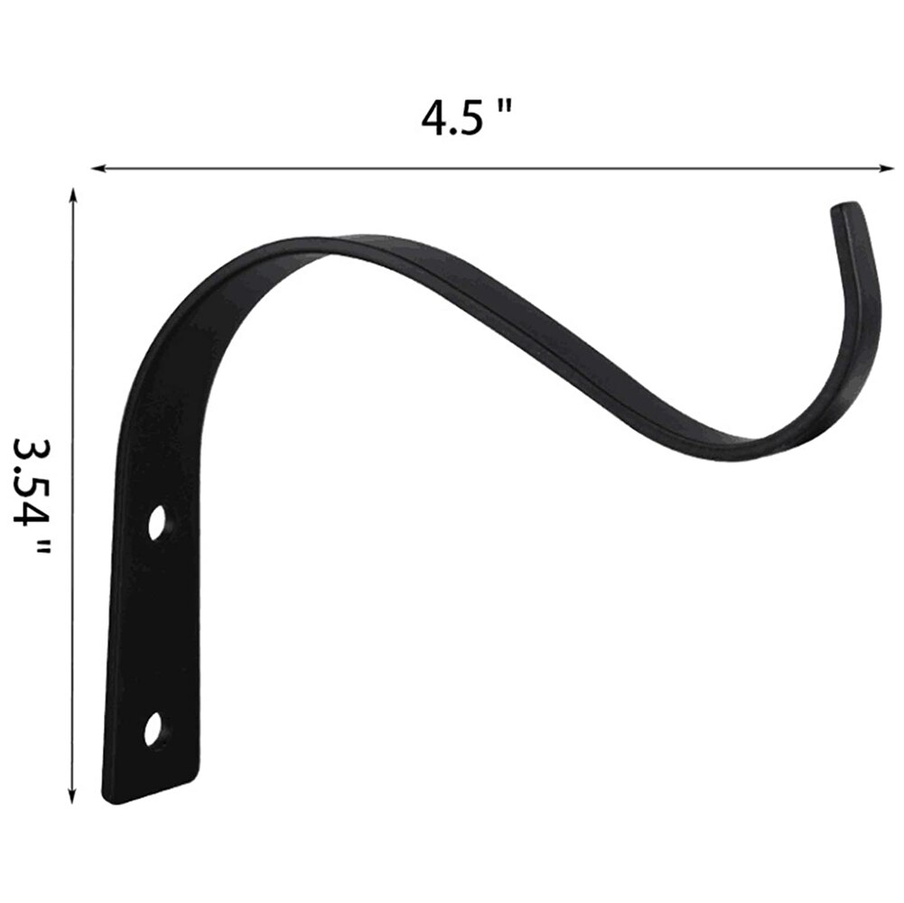 2pcs/set 4.5Inch Bending S Shape Wall Hanging Flower Pot Support Bracket Hook Iron Hanger Hooks for Home Wall Door