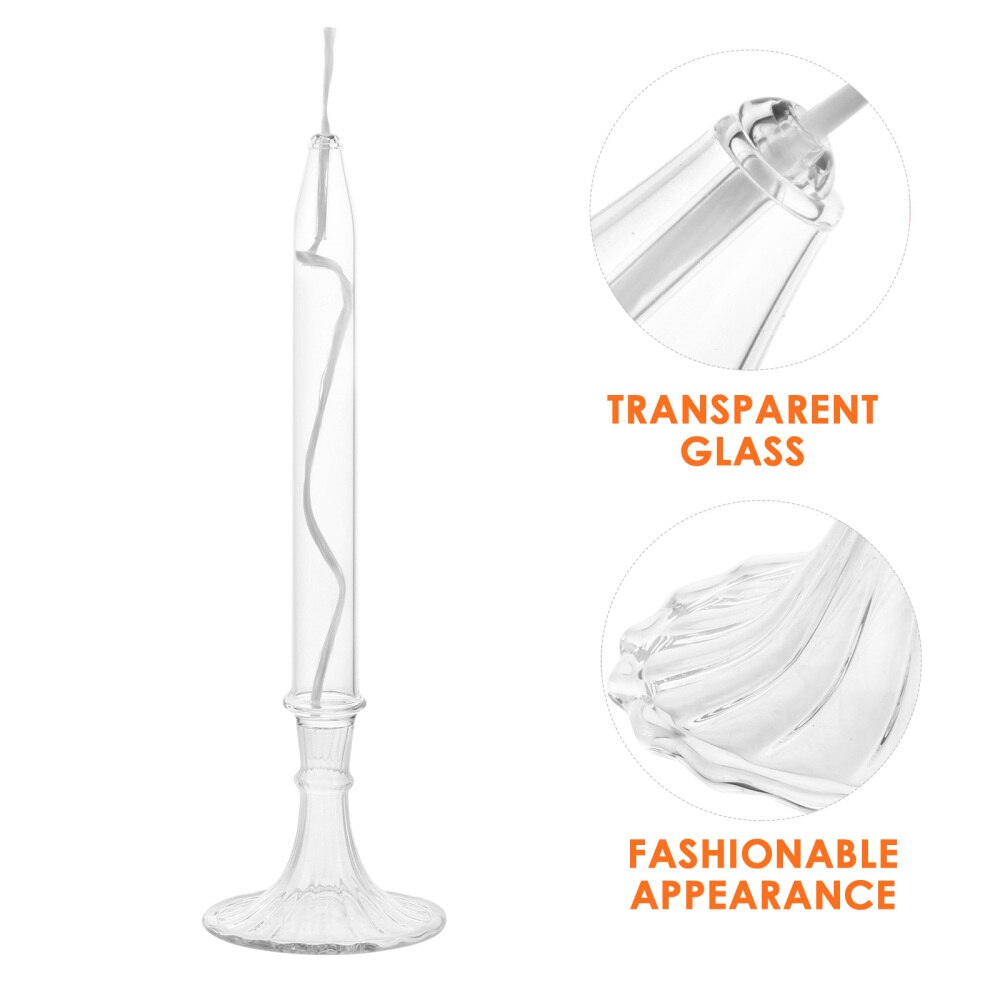 Glas Olie Kaars Transparante Olie Lamp Hervulbare Glas Pijler Kaars Olie Lamp