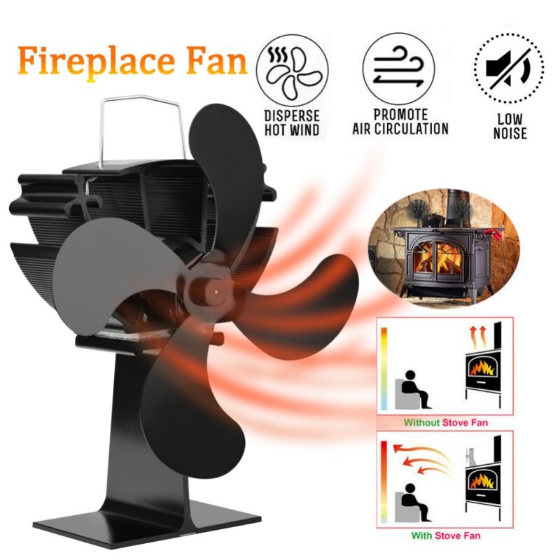 Ecofan ventilateur de cheminée | Lames, noir, ventilateur de poêle à , brûleur de bois en grumes, Ecofan, répartiteur de chaleur efficace pour la maison
