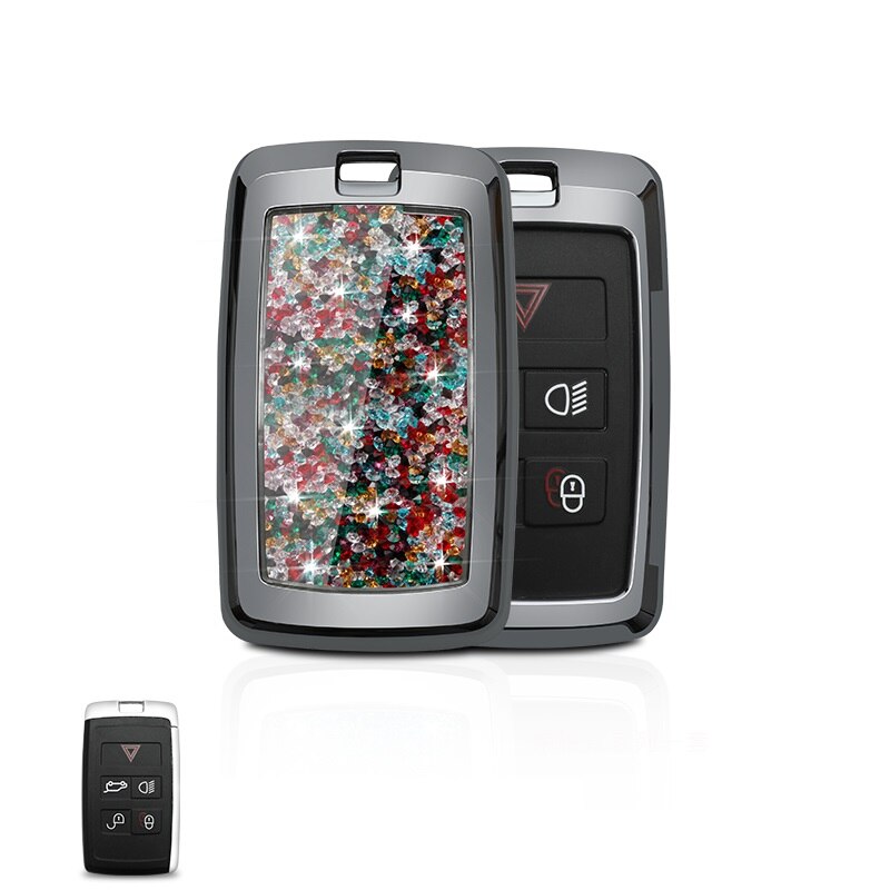 Car Remote Diamond key case key Cover For Land Rover Range Rover Evoque Discovery Sport 5: black cover 02