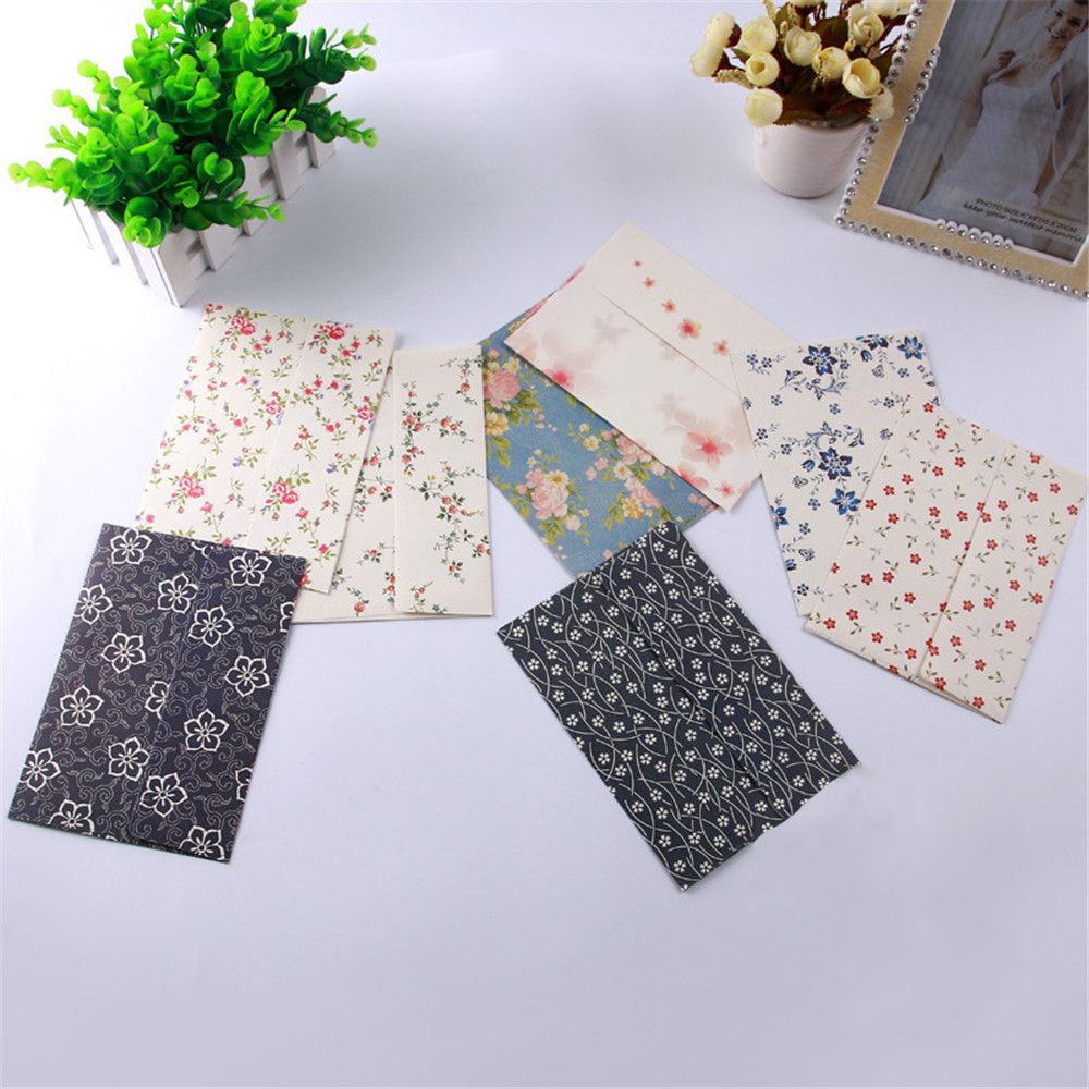 Sobres de flores Vintage, 5 uds., cubierta romántica de papel de carta, para manualidades, tarjetas de polietileno y bolsas de embalaje, cubierta para pagos, suministros para fiestas y bodas