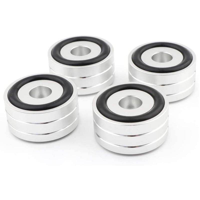 Fødder til pladespiller sølv lydhøjttalerstativ aluminium hifi forstærker højttaler isolationsstativ pladespiller dac fodpude 4 stk 40 x 20mm: Default Title