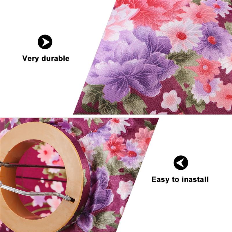 1pc blomstermønster lanterner vintage midten af efteråret retro silke lanterner vietnam lanterne til udendørs festfest