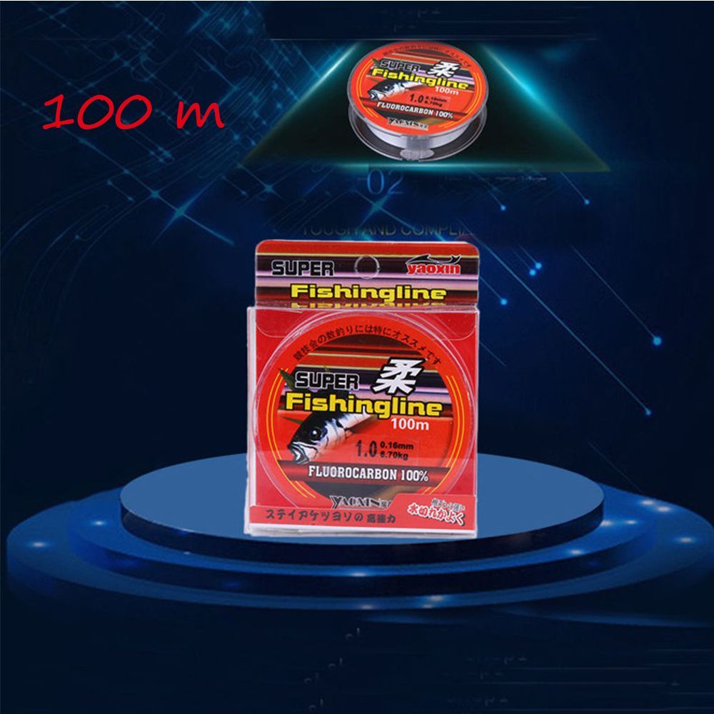 100M Super Strong Fishing Line 100% Fluorocarbon Monofilament Nylon PA Tackle Wire Durable Fishing Line 0.8-6LB