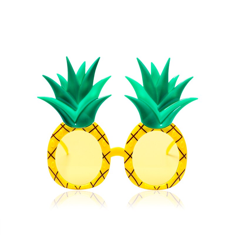 1pcs Beach Hawaii Party Pink Flamingo Party Tropical Decorations Funny Glasses Pineapple Sunglasses Summer Hawaiian Party Event: Clear