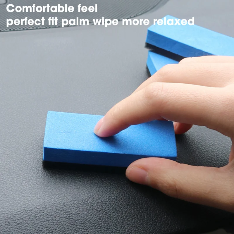 5/10/20/30 Uds. Esponja aplicadora de revestimiento cerámico para coche, esponjas para capa de cera Nano de vidrio, esponja cuadrada azul y accesorio de limpieza de tela