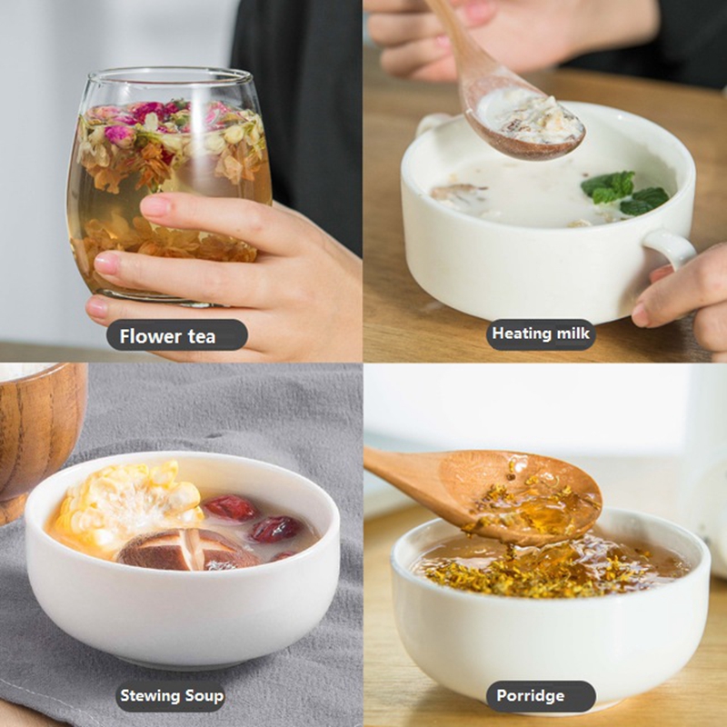 DMWD 0.5L biuro mini elektryczny wolnowar 220V 3 biegów ceramiczne owsianka garnek robić zupy podróży podgrzewany elektrycznie kubek mleko ogrzewanie kubek